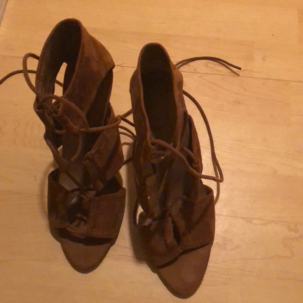 Zara faux suede heels